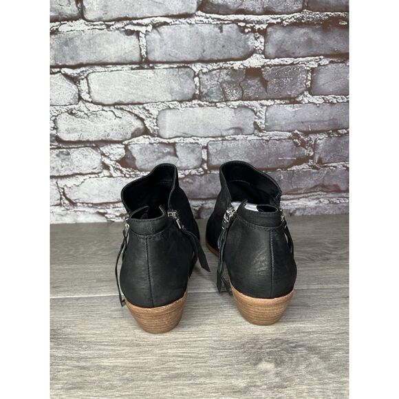 SAM EDELMAN Packer Black Nubuck Leather Zip Ankle Boots Women’s Sz 7.5M US/38EU - Picture 5 of 16